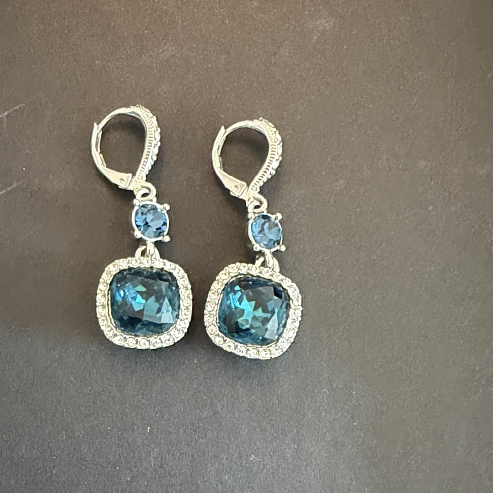 Givenchy Blue Crystal Halo Drop Earrings - Women Jewelry